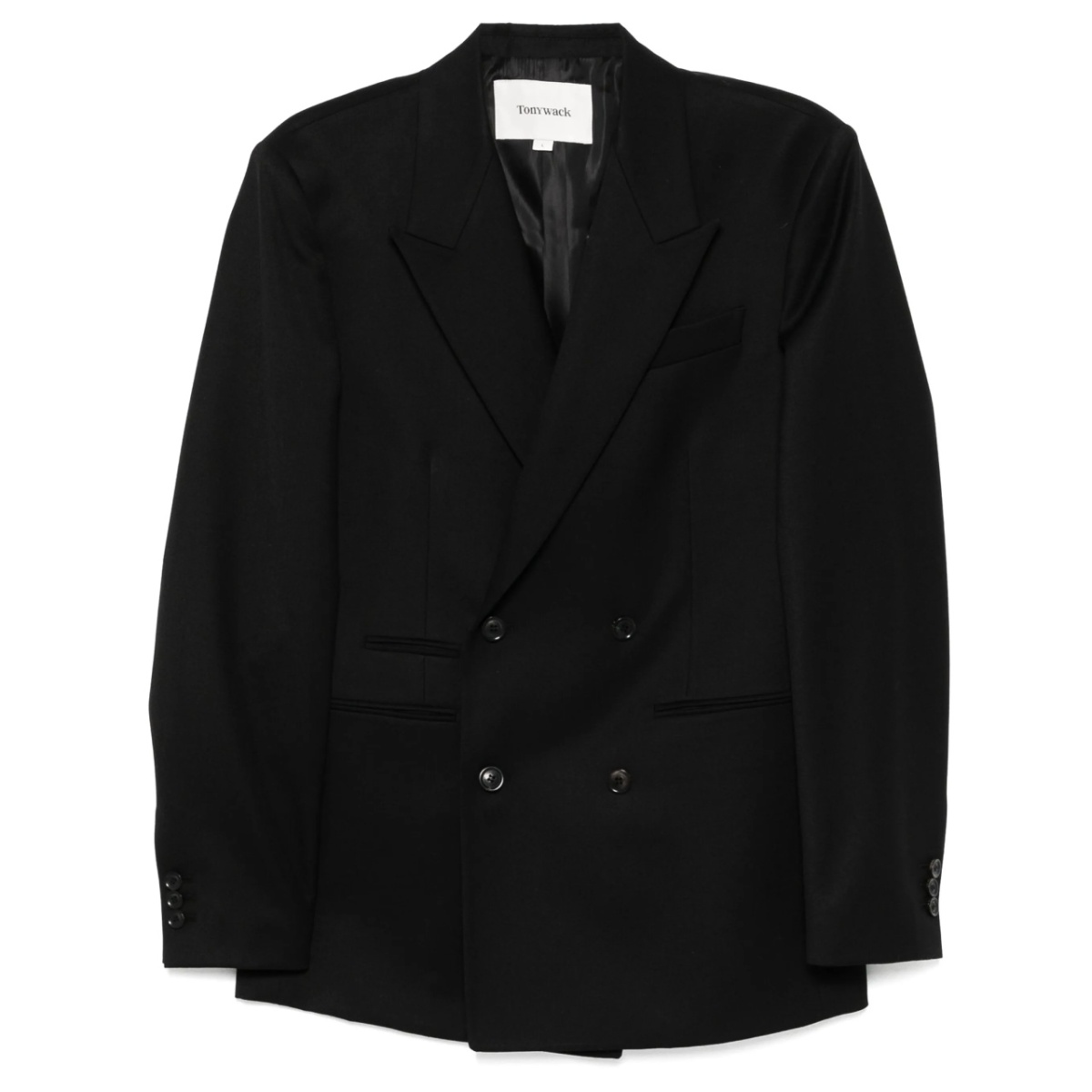 double-breasted twill blazer