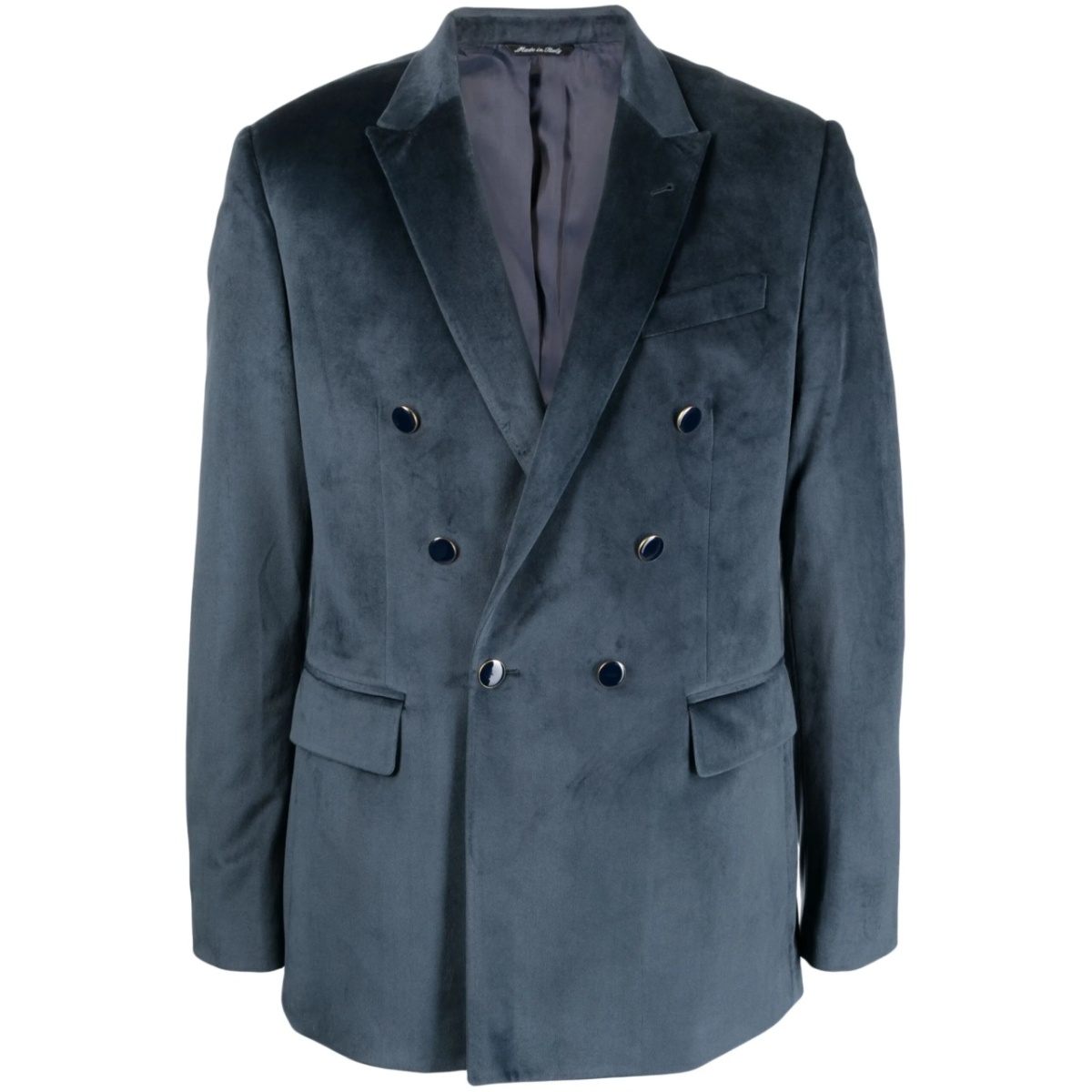 double-breasted velour blazer