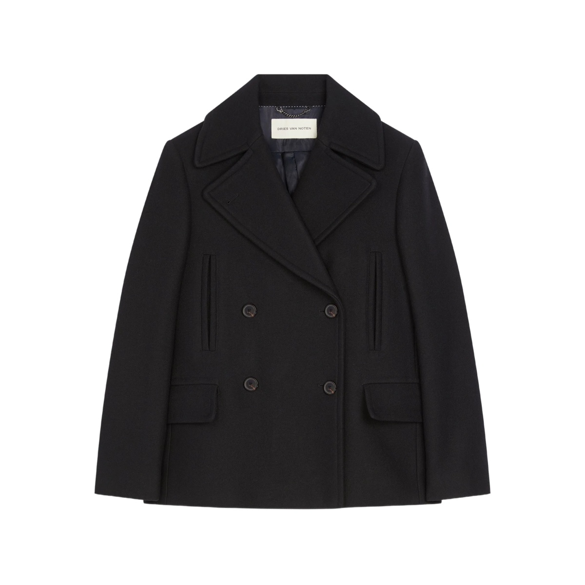 double-breasted wool-blend jacket