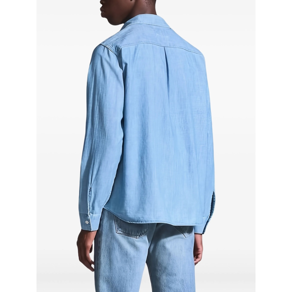 double-pocket denim shirt - Img 3
