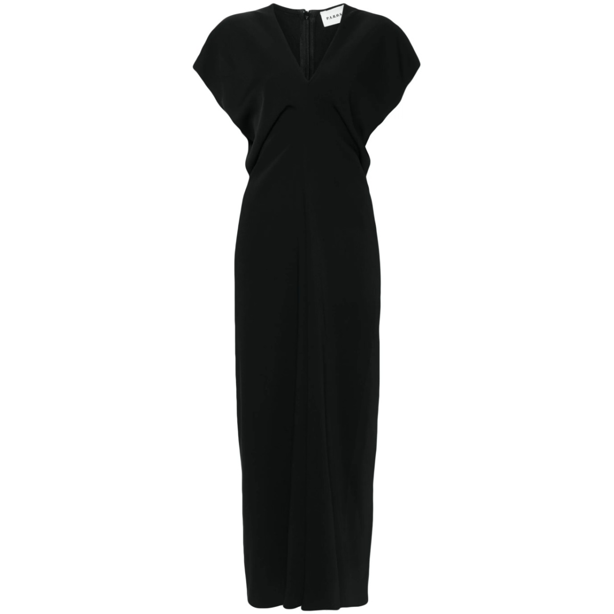 draped cady maxi dress