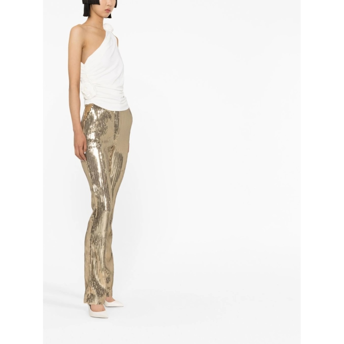 draped one-shoulder top - Img 3