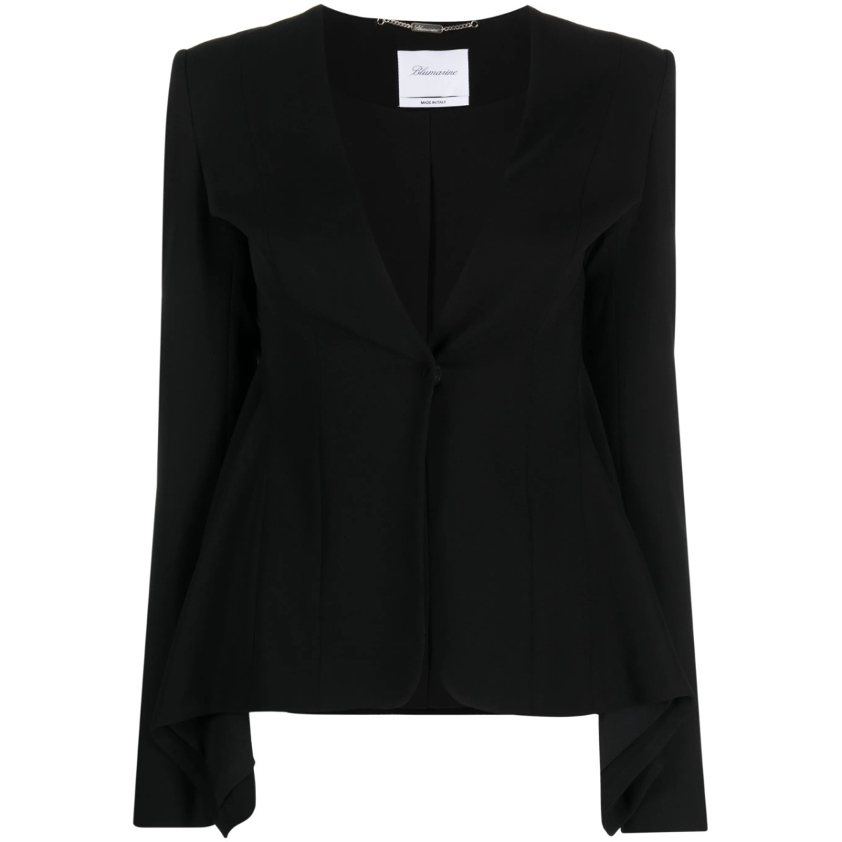 draped single-breasted cady blazer