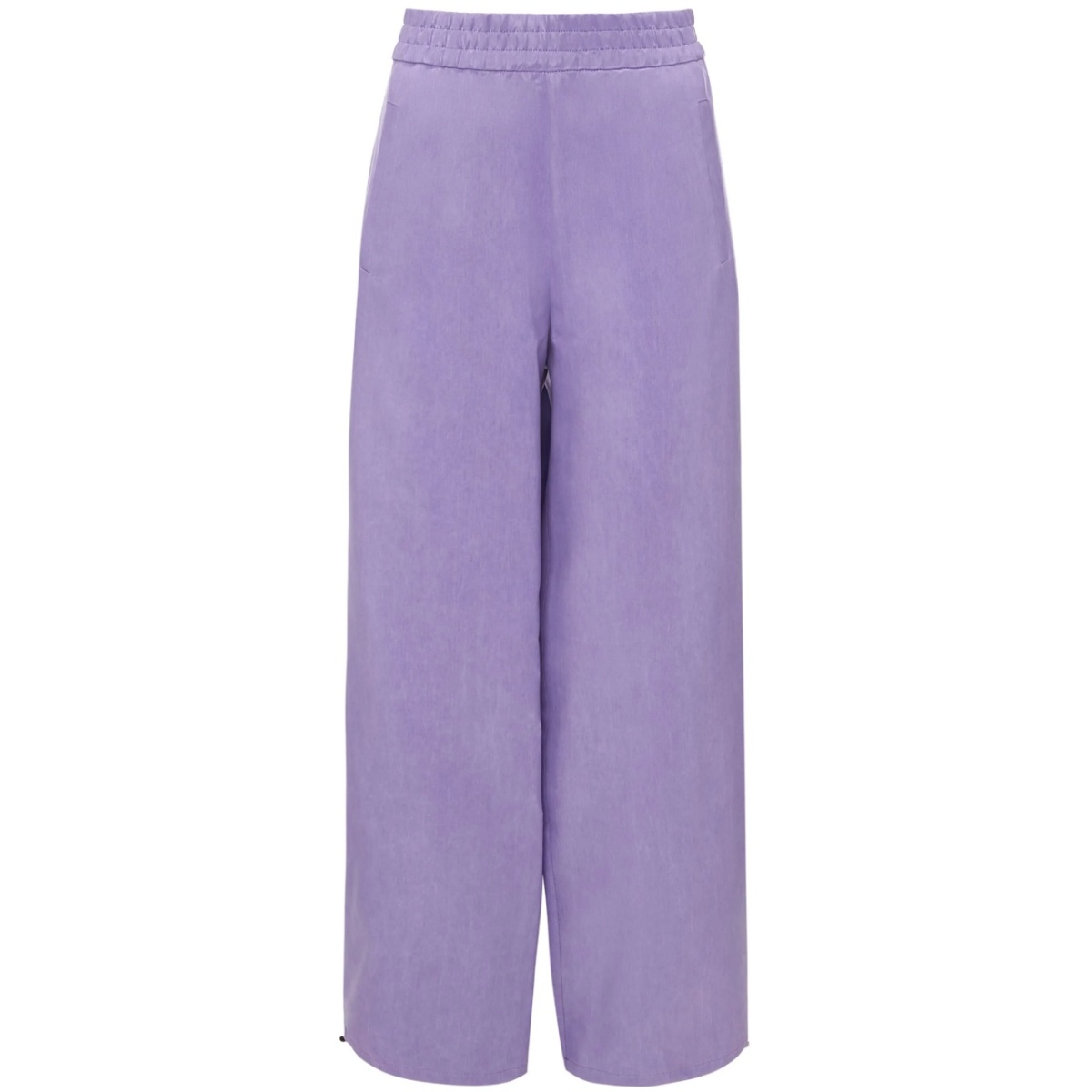 drawstring-hem wide-leg trousers