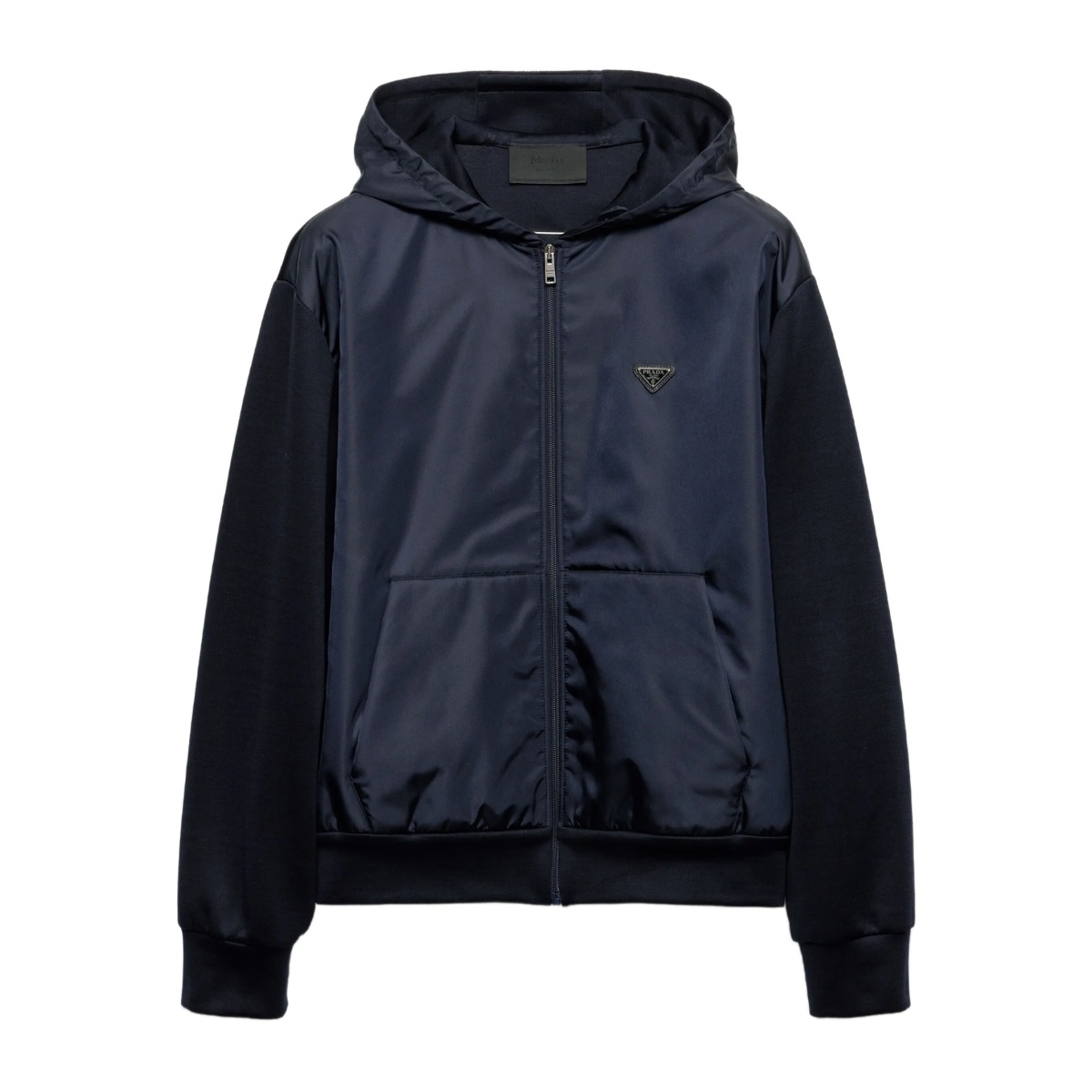 drawstring-hood zip-up jacket
