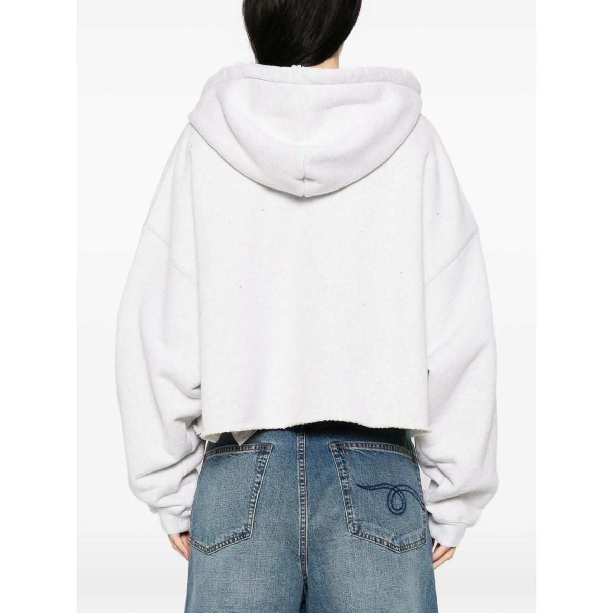 drawstring raw-cut hoodie - Img 4
