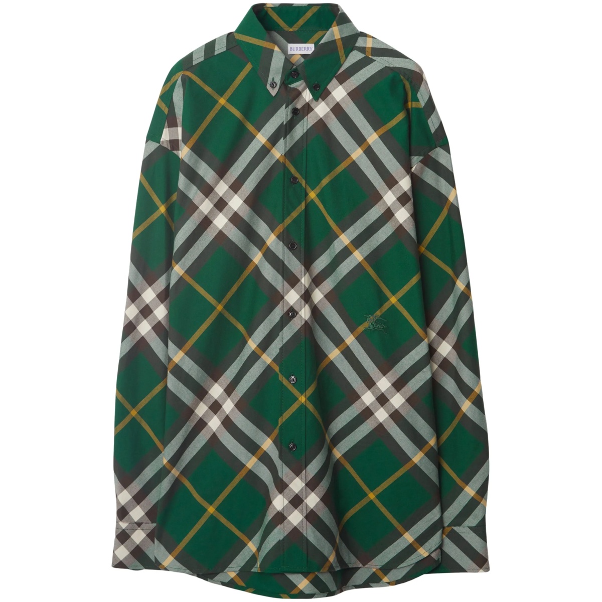 EKD-embroidered checkered cotton shirt