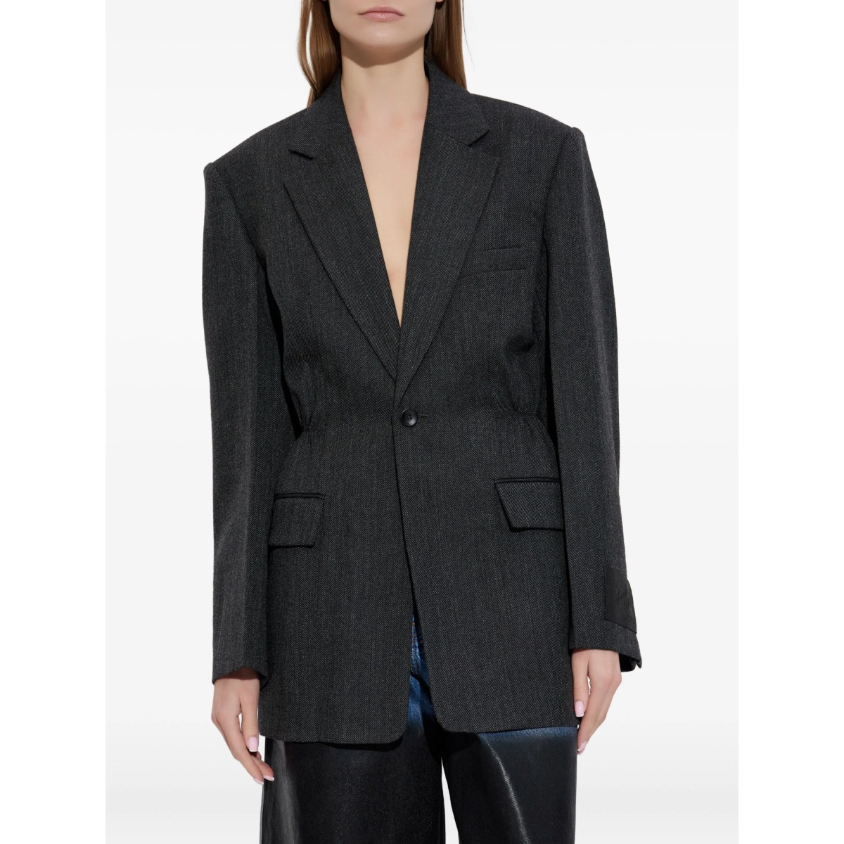 elastic-waistband blazer - Img 3