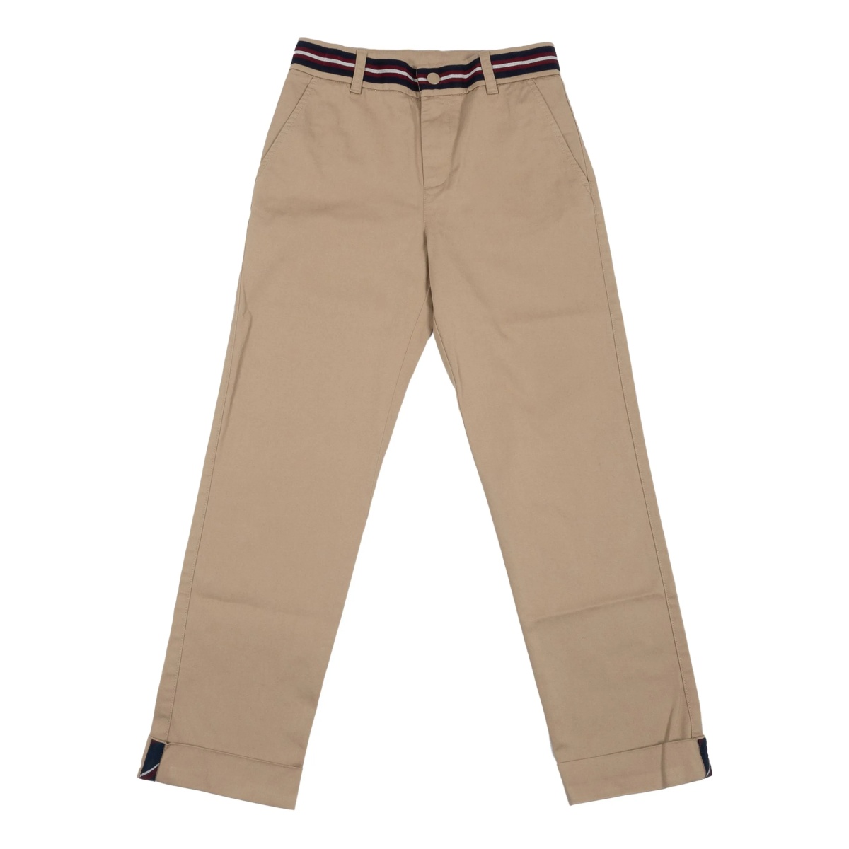 elastic-waistband cuffed trousers