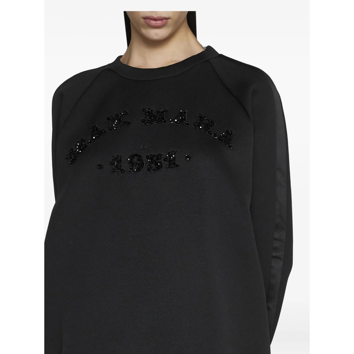 embellished satin-panel sweatshirt - Img 4