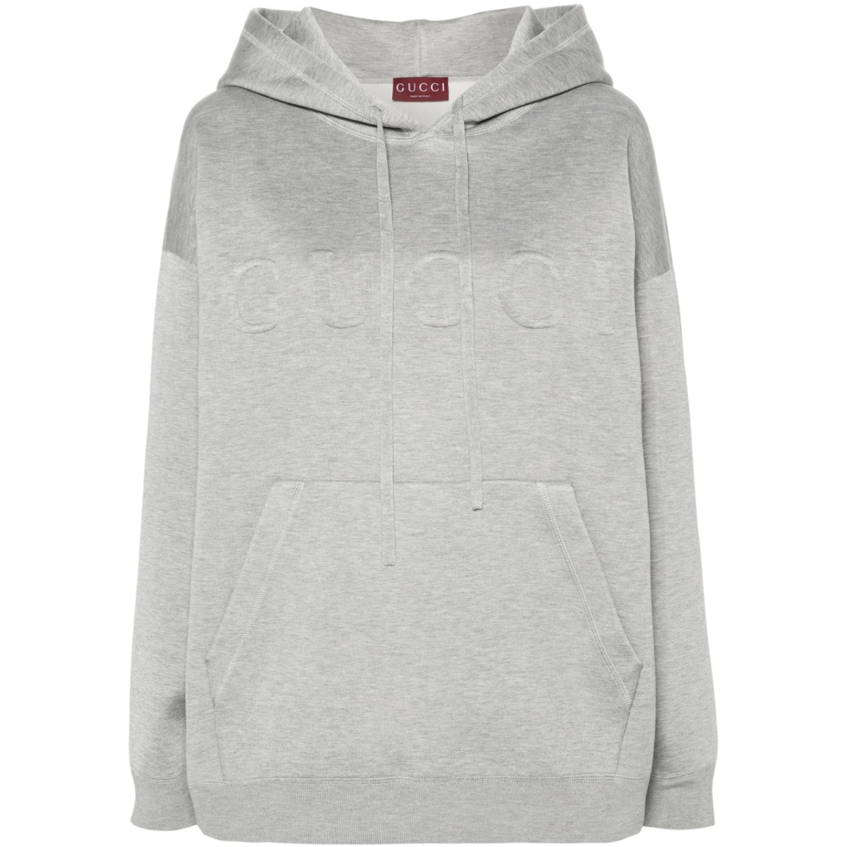 embossed-logo mélange-effect hoodie