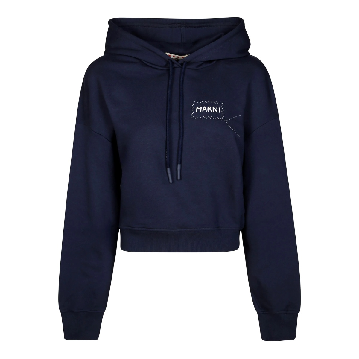 embroidered-patch hoodie