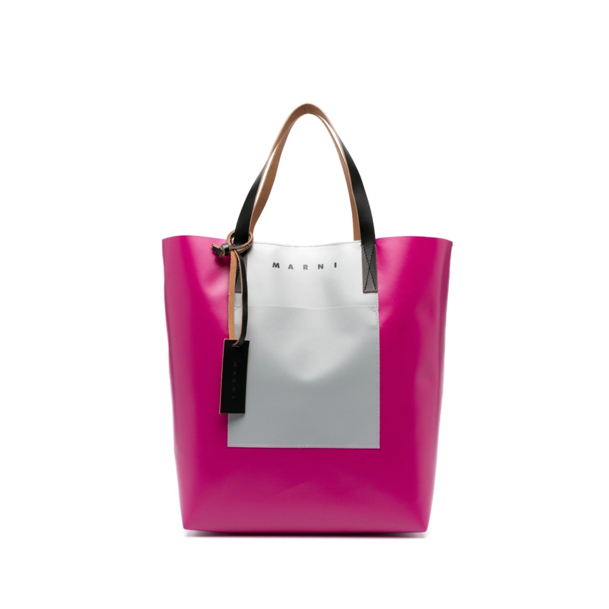 engraved-logo panelled tote
