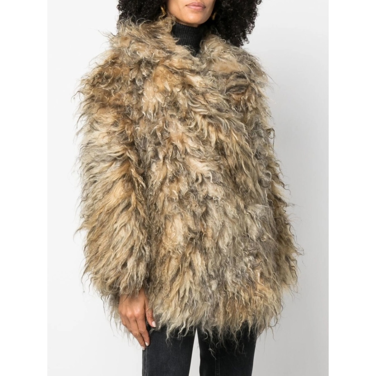 faux-fur oversize coat - Img 3