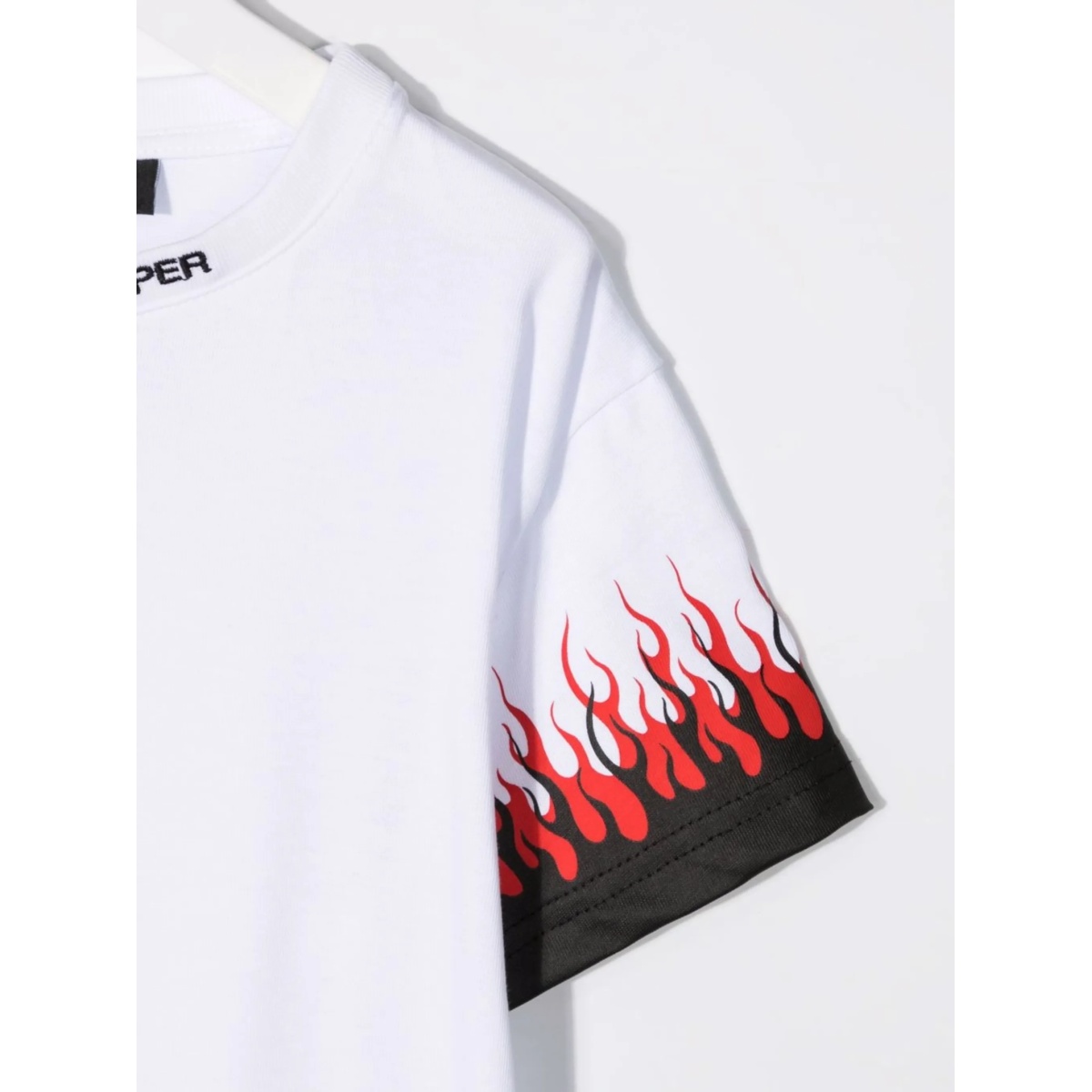 flame-print short-sleeved T-shirt - Img 3