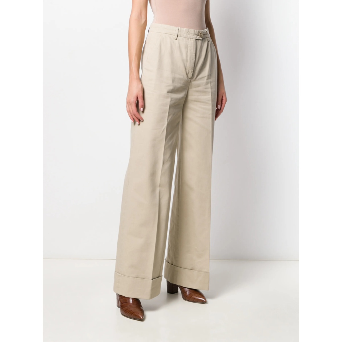 flared leg high-waisted trousers - Img 3