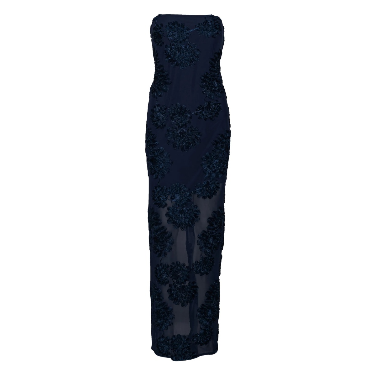 floral-mesh maxi dress