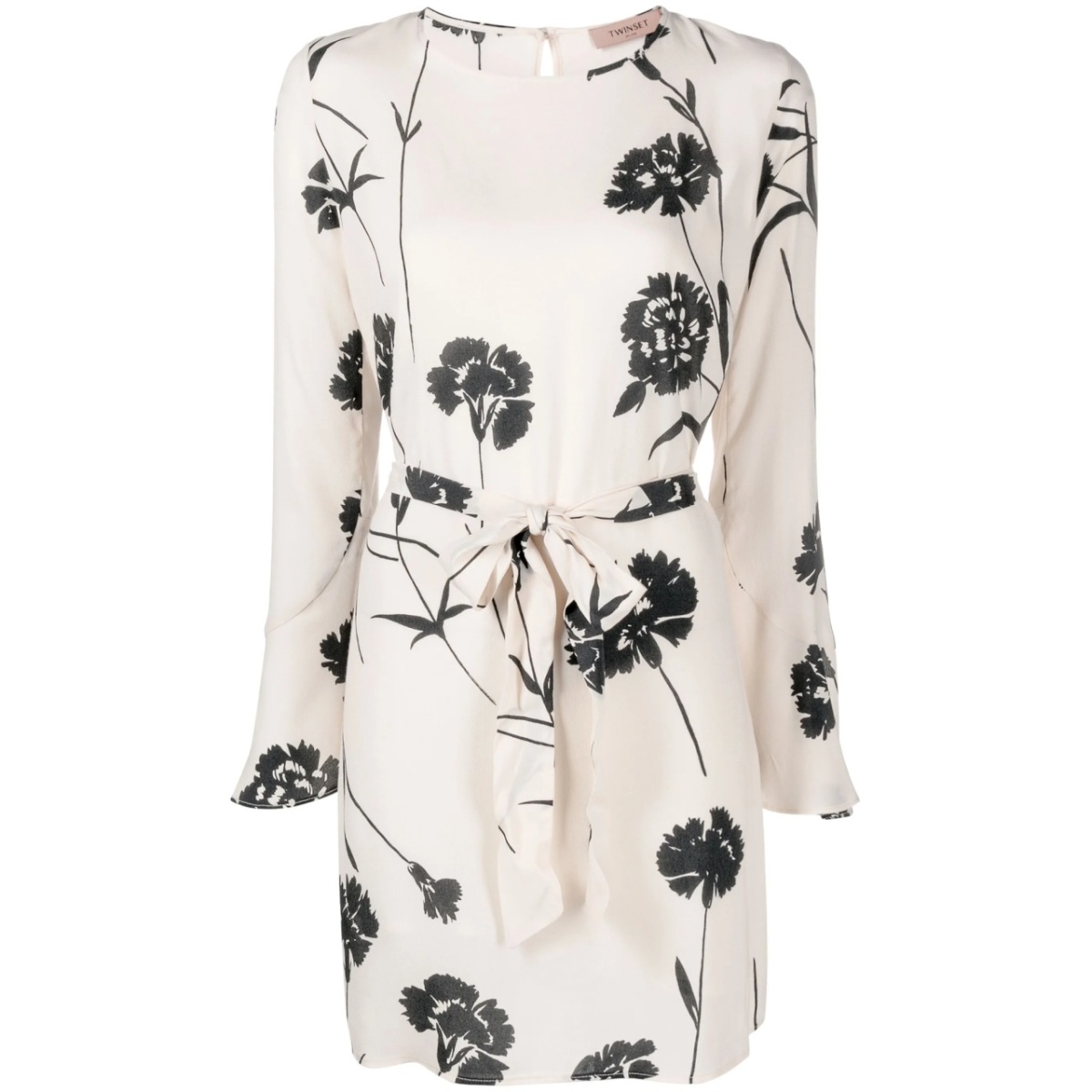 floral-print belted minidress