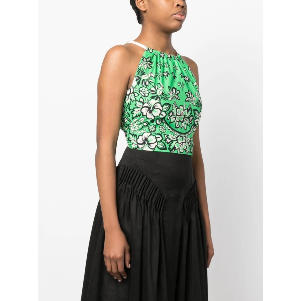 floral-print cropped top - Img 3