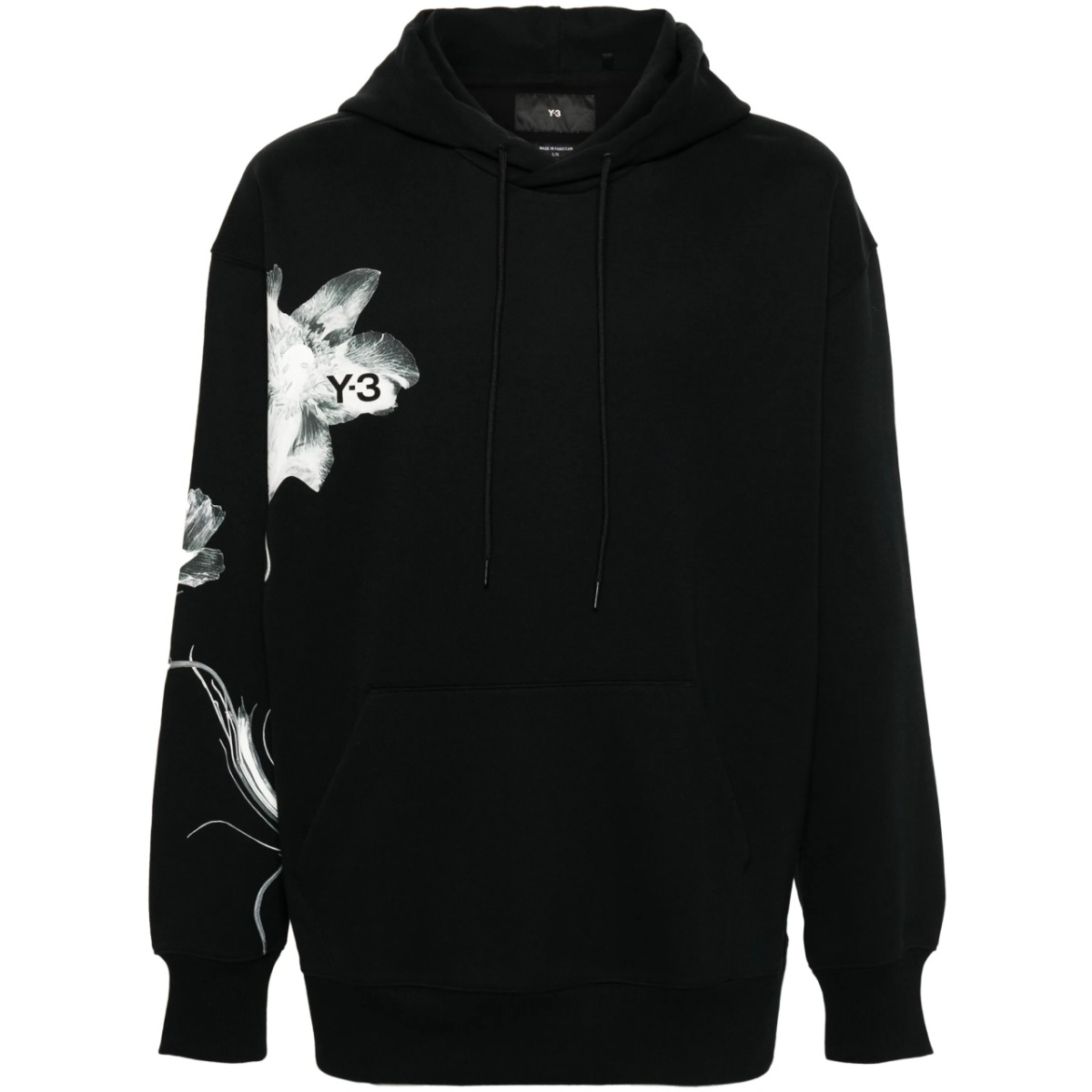 floral-print drawstring hoodie