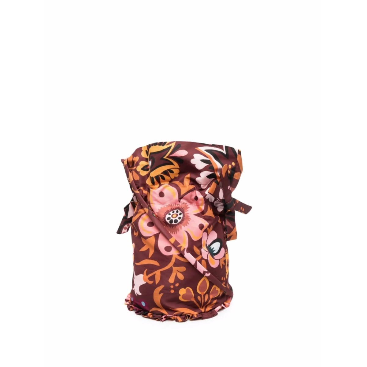 floral-print pouch bag