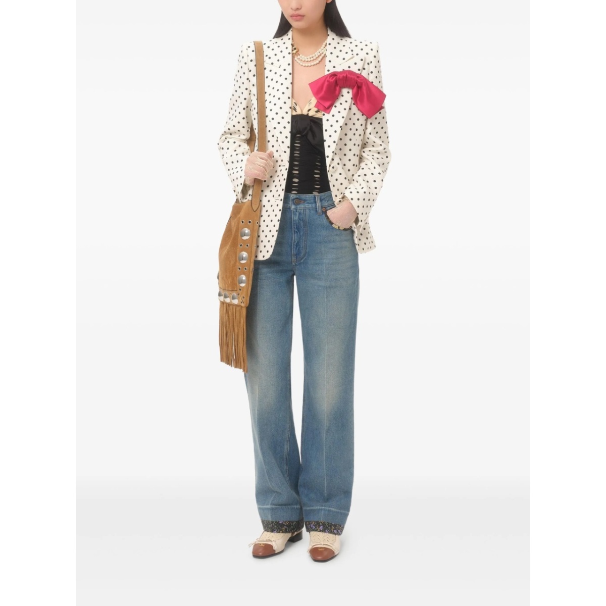 floral-trim jeans - Img 2
