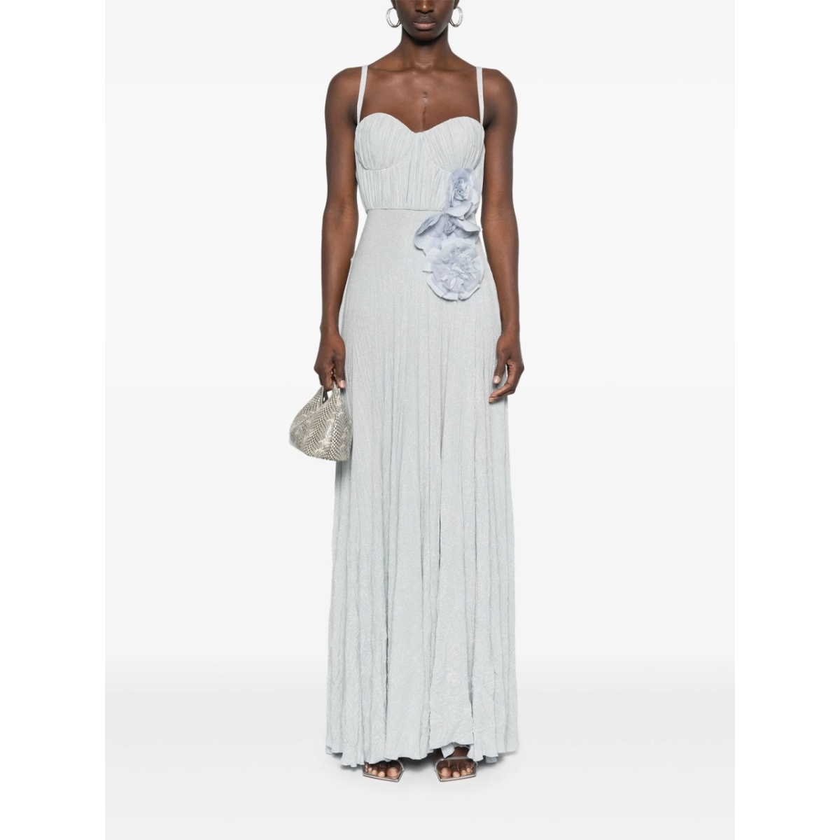 flower-embroidery lurex gown - Img 2