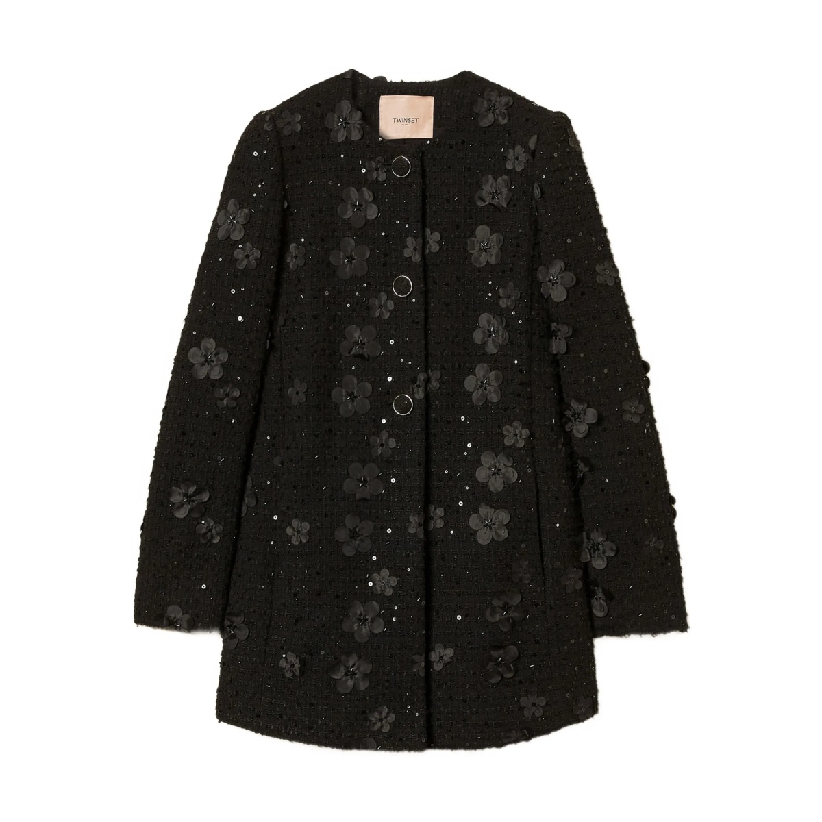 flower-sequin embellished coat