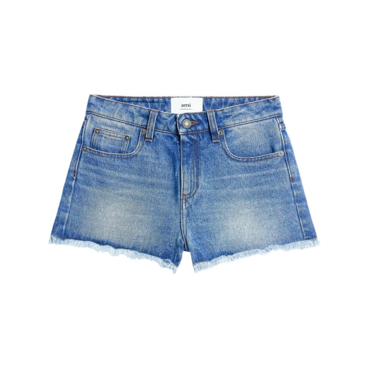 frayed denim mini shorts