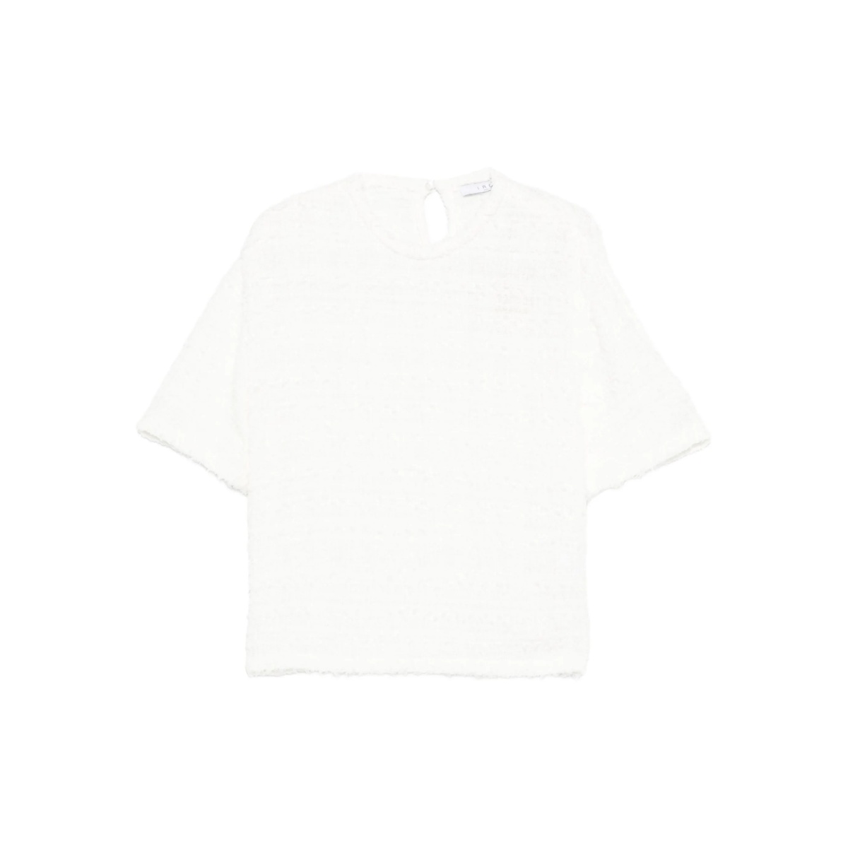 frayed-edge tweed T-shirt
