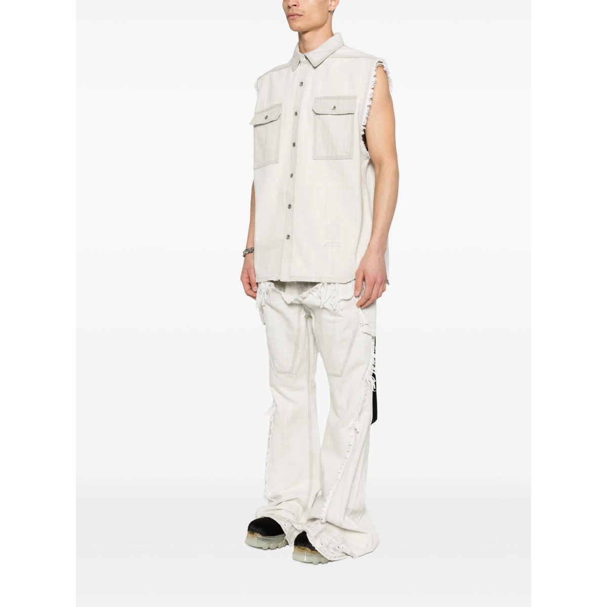 frayed pocket shirt jacket - Img 3