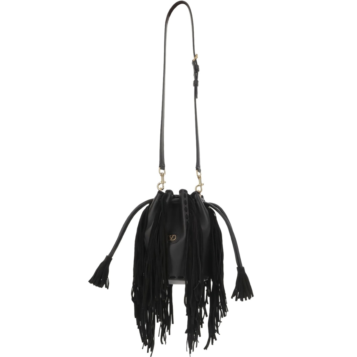 fringed leather shoulder bag