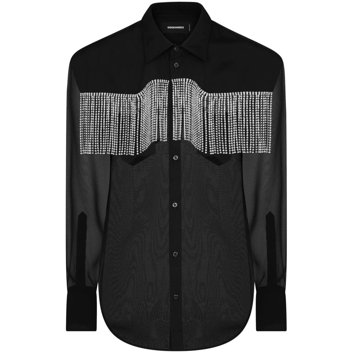 fringed panelled shirt