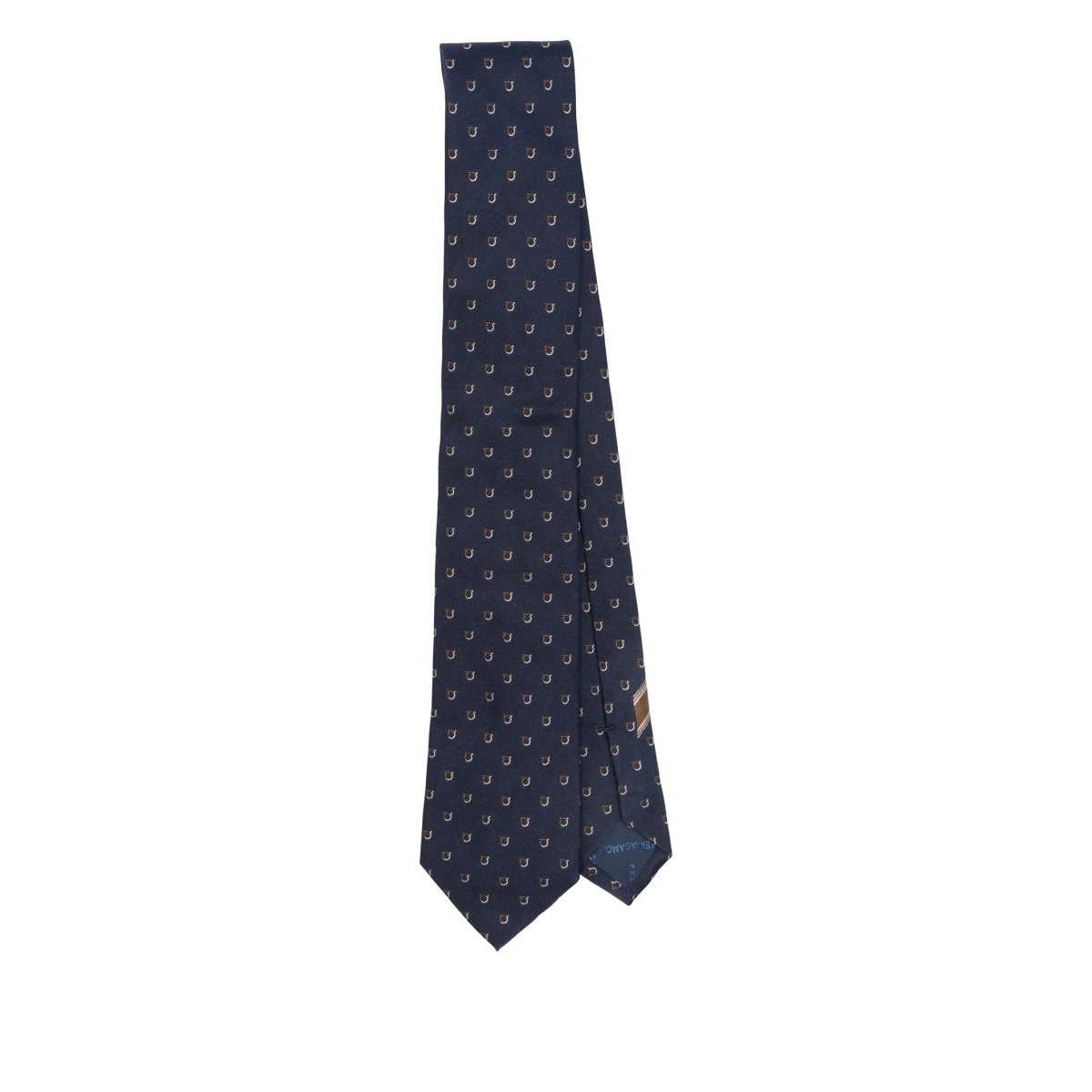 Gancini-pattern silk tie