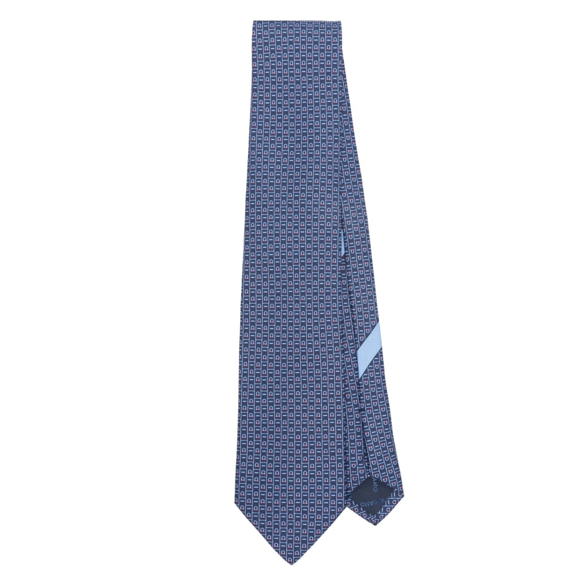 Gancini-print silk tie