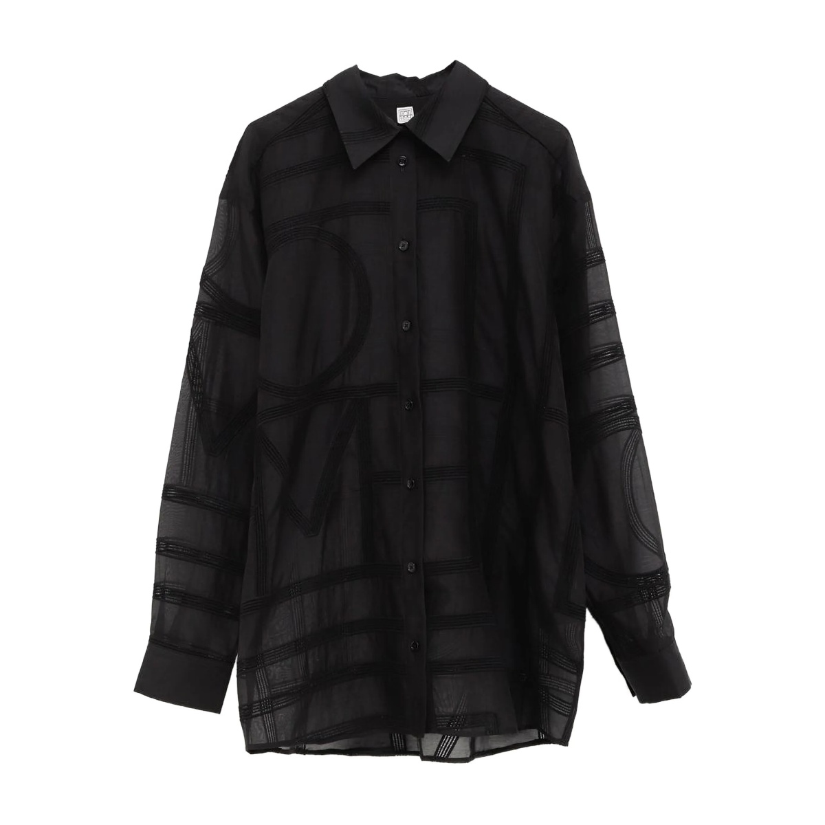geometric-embroidered shirt
