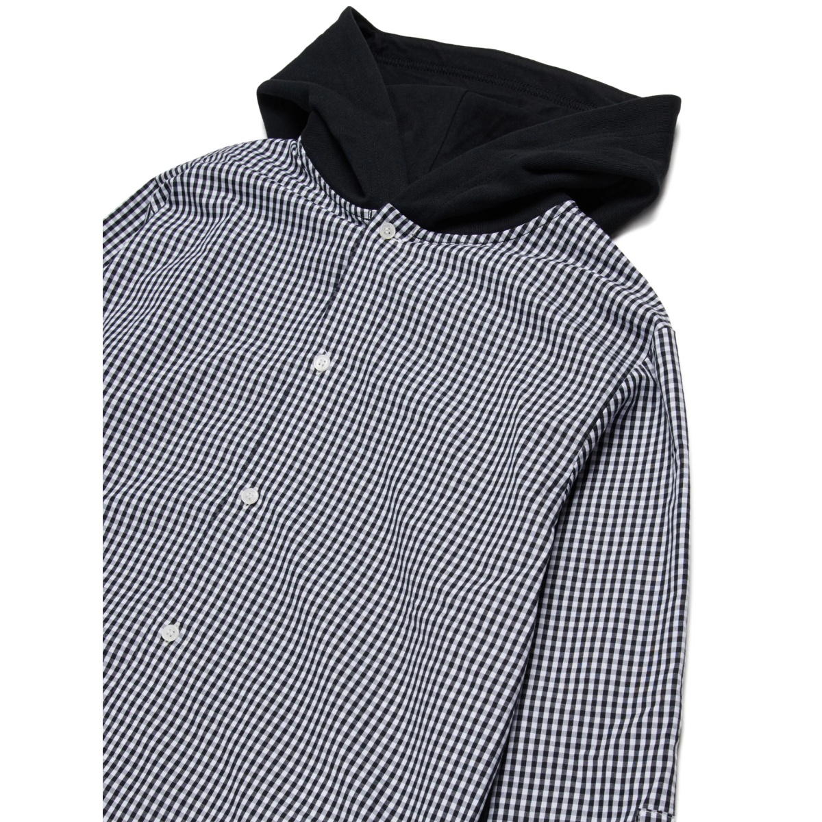 gingham hooded sweatshirt - Img 3
