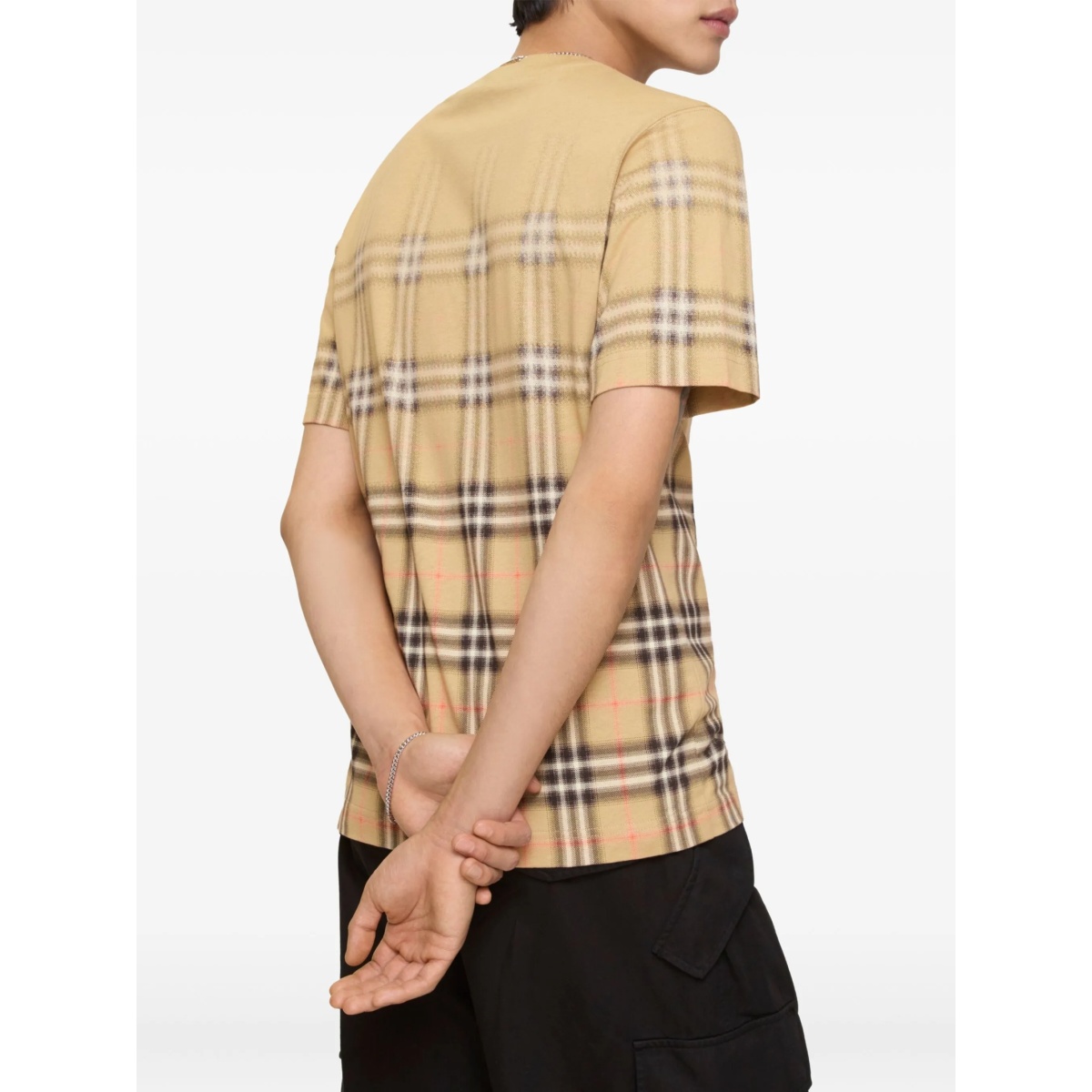 gradient check cotton T-shirt - Img 3