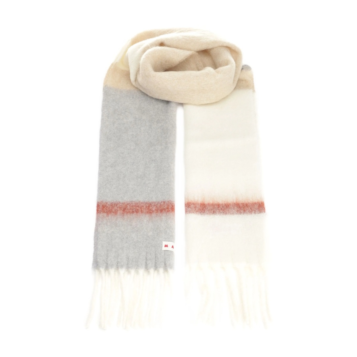 gradient-striped wool scarf