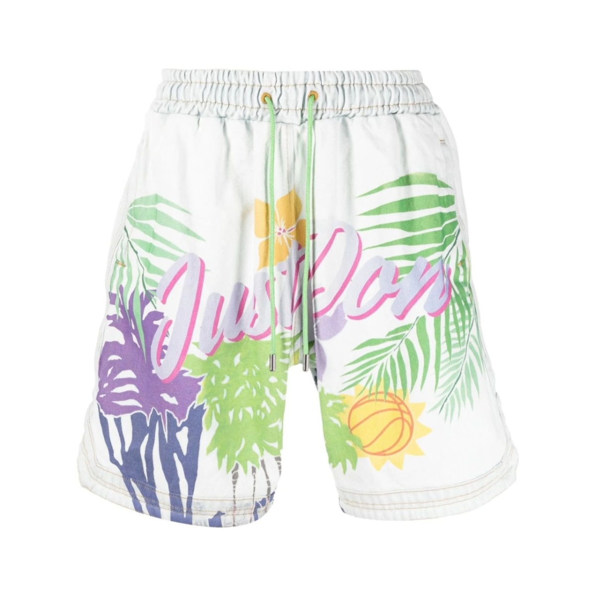 graphic-logo print shorts