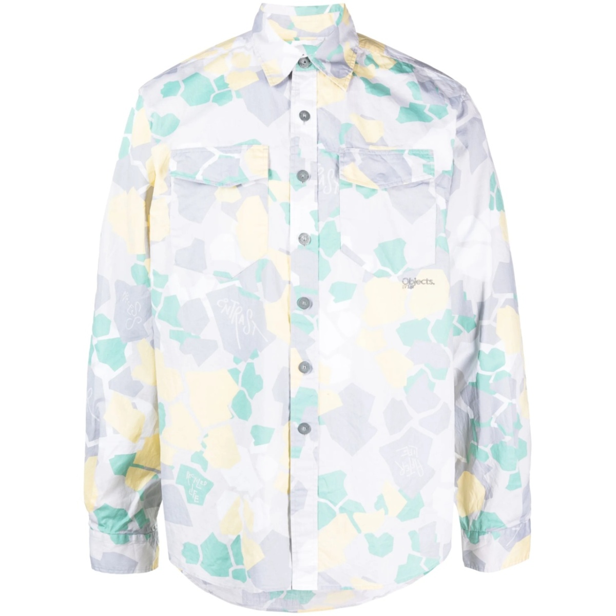 graphic-print long-sleeved shirt
