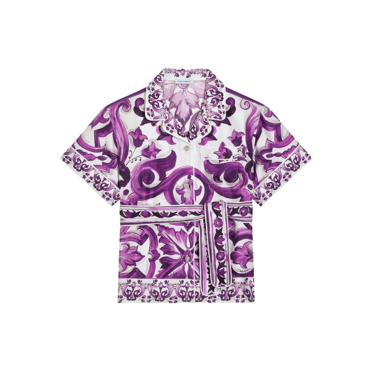 graphic-print silk shirt