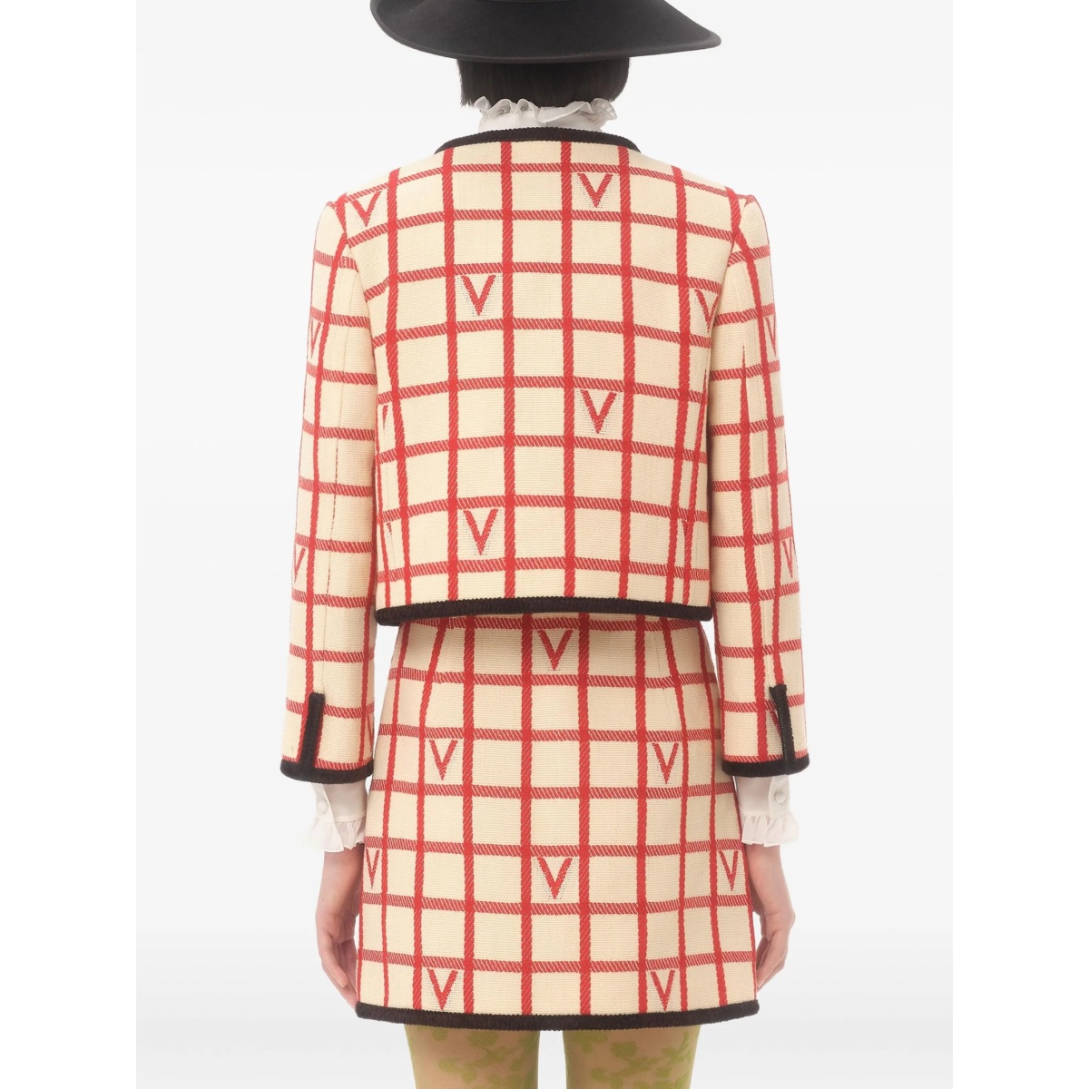 grid pattern embellished jacket - Img 5