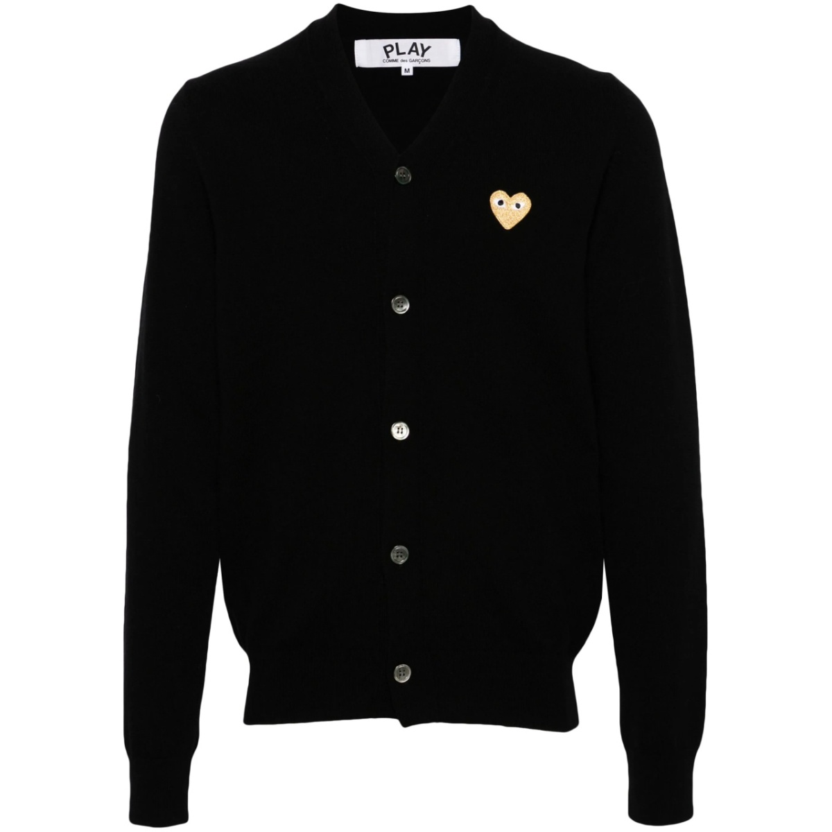 heart-patch wool cardigan