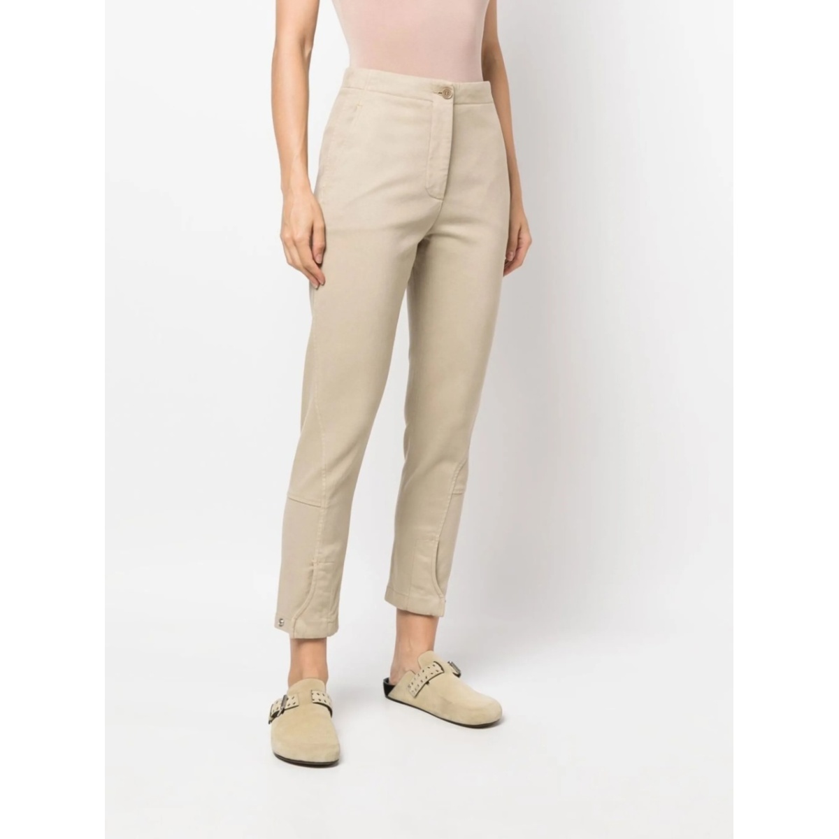 high-waisted wool trousers - Img 3
