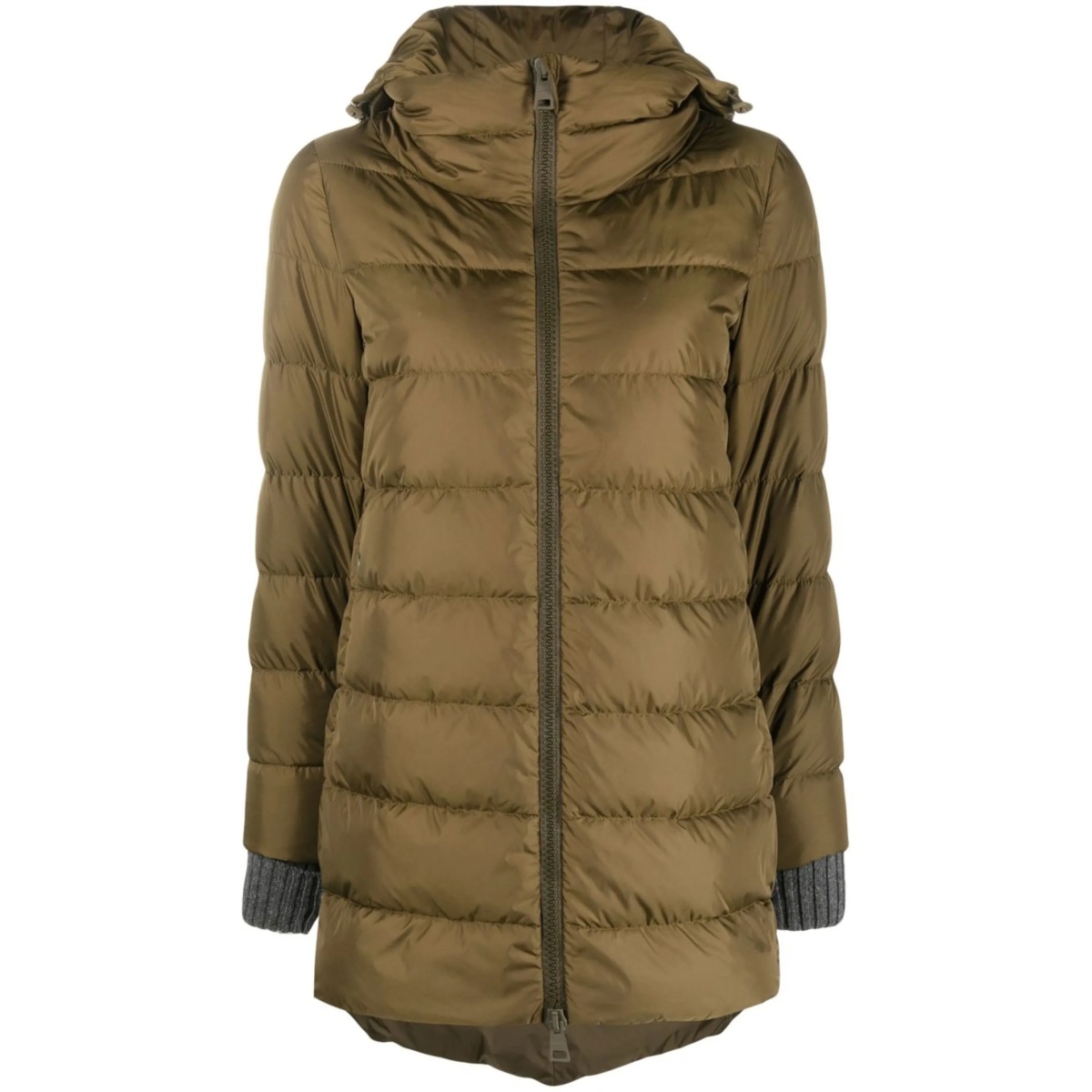hooded feather-down coat