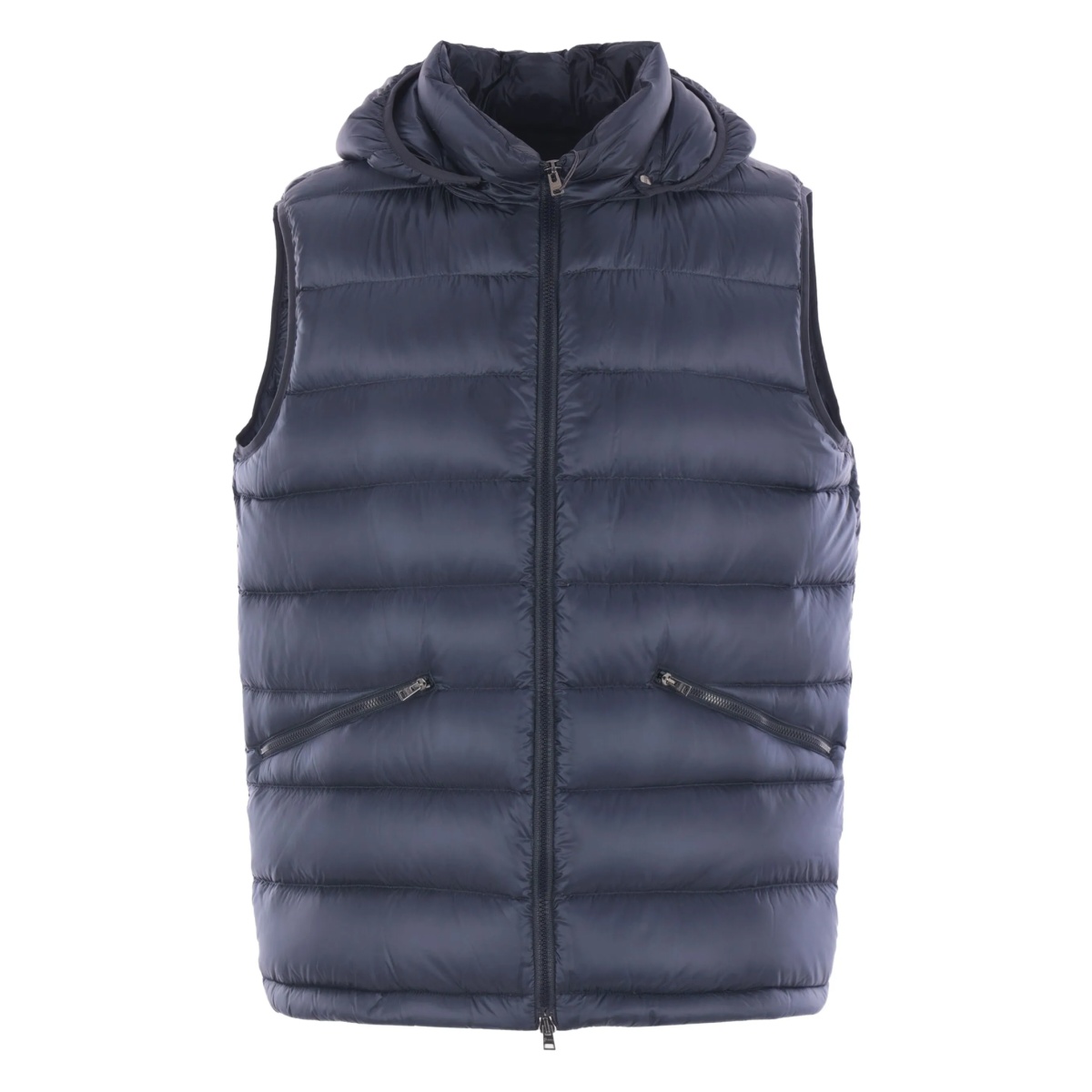 hooded quilted gilet