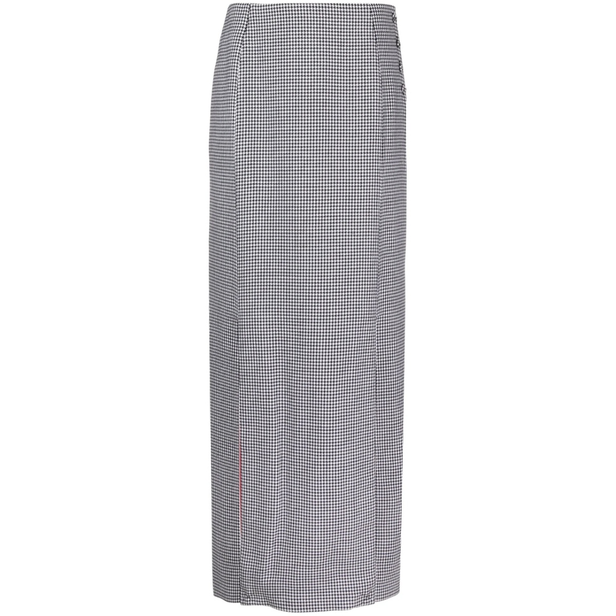 houndstooth-pattern wool maxi skirt