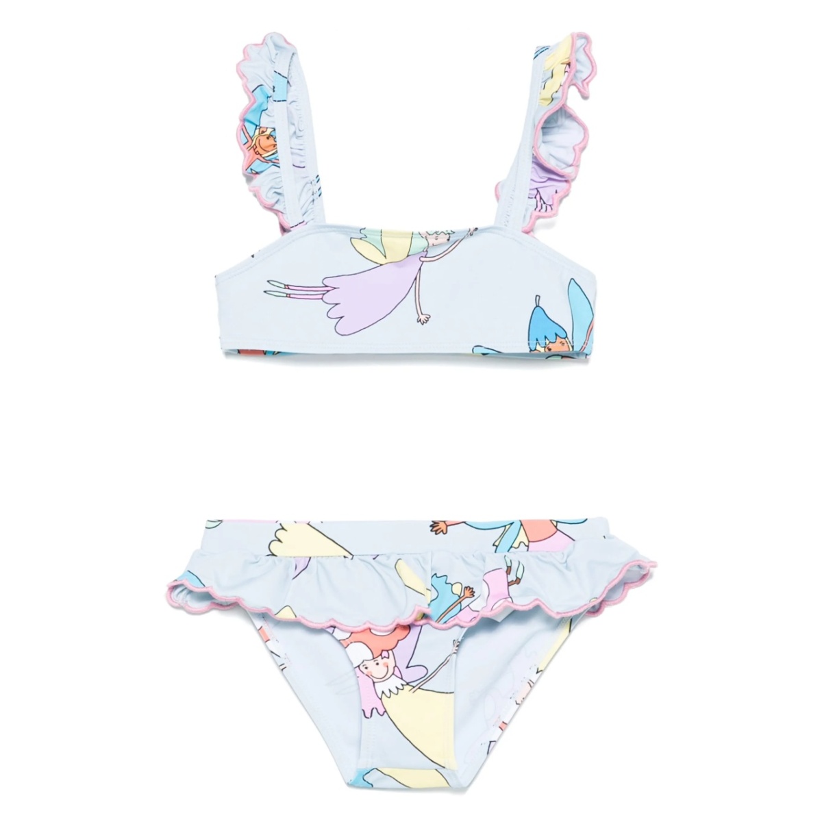 illustration-print bikini set