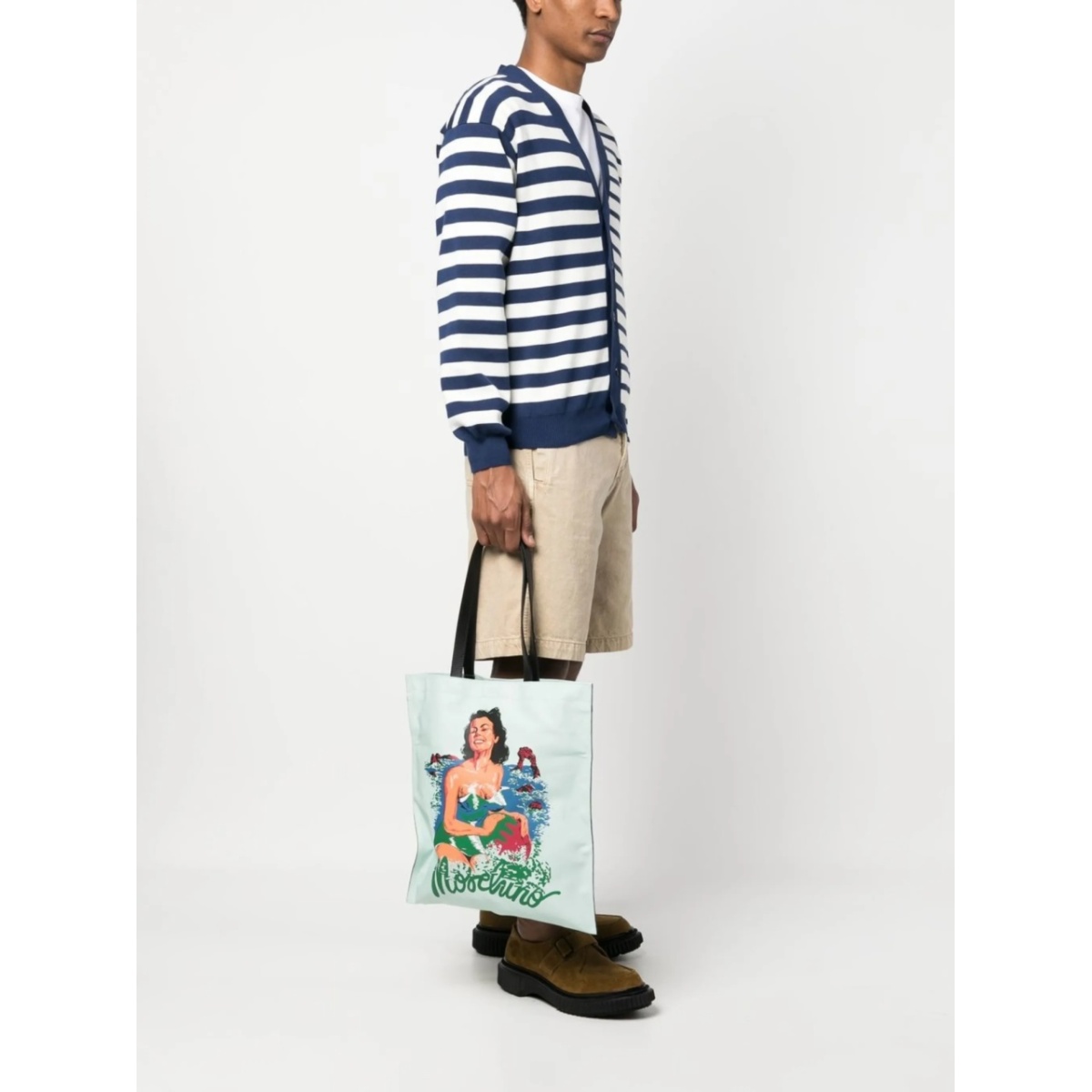illustration-print leather tote - Img 2
